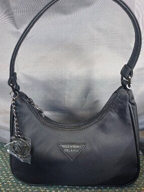 Black nylon, Valentino Orlandi shoulder bag
